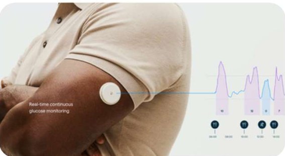 Abbott Libre glucose sensor on an arm